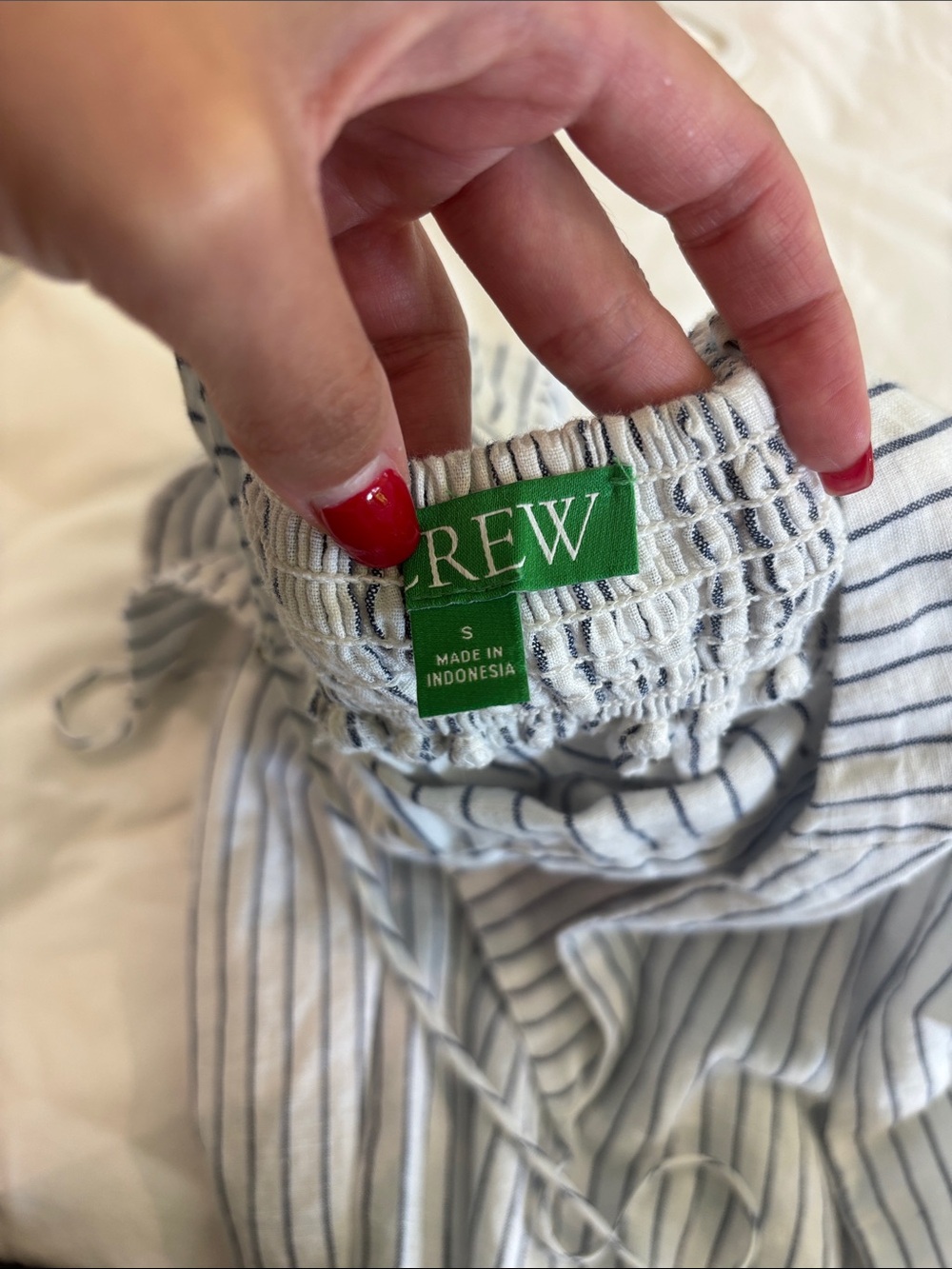 J CREW Striped Spaghetti Strap Maxi Dress - White & BLUE - Picture 5 of 7